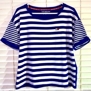 Navy Blue Striped T- Shirt